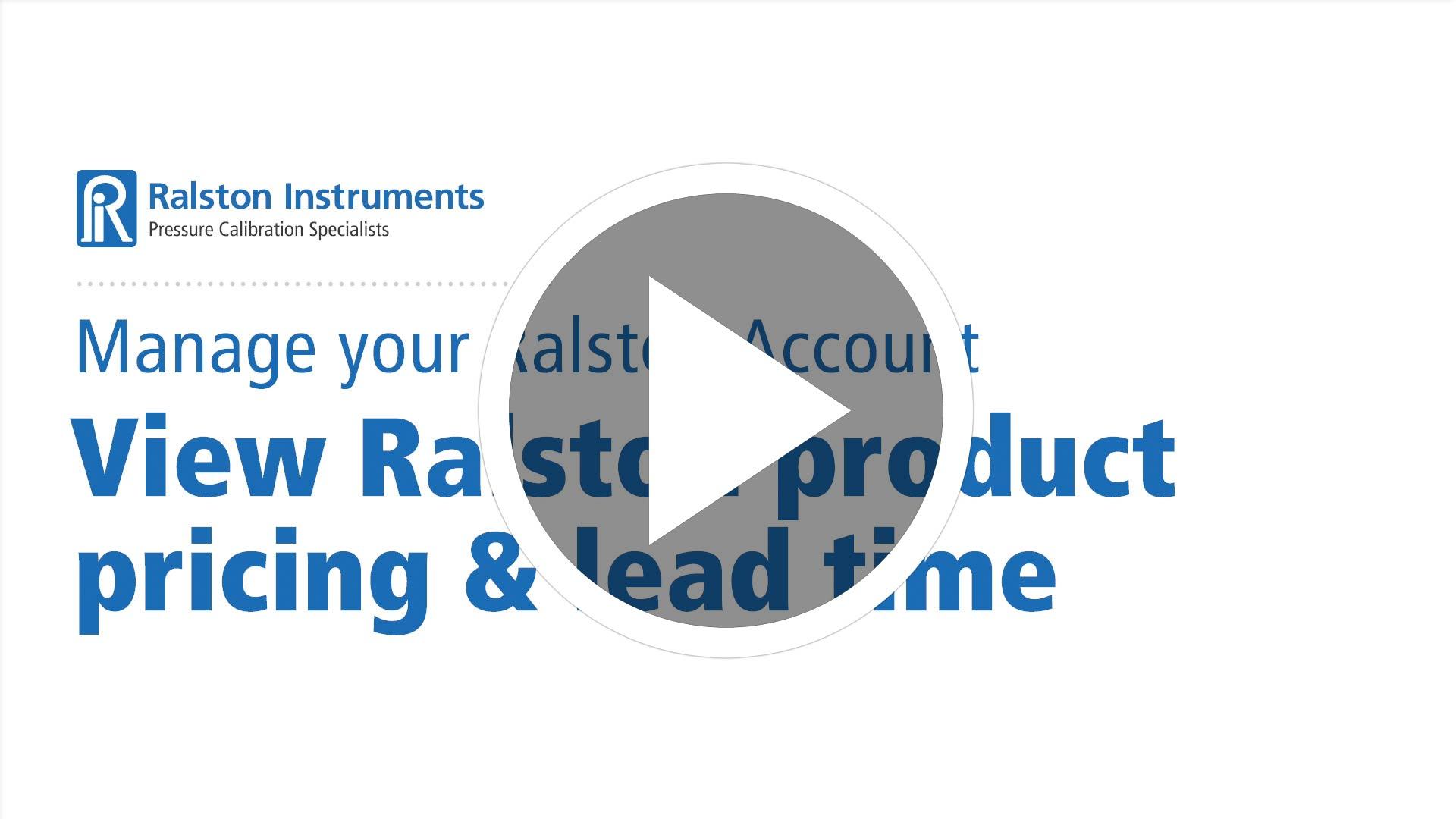 View Pricing and Lead Times