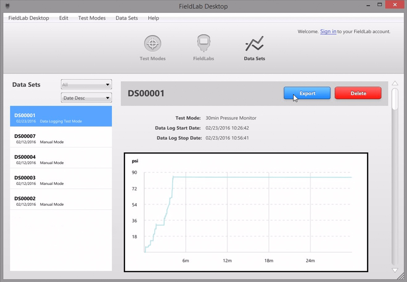 Export Data Sets Ralston Fieldlab Desktop Software
