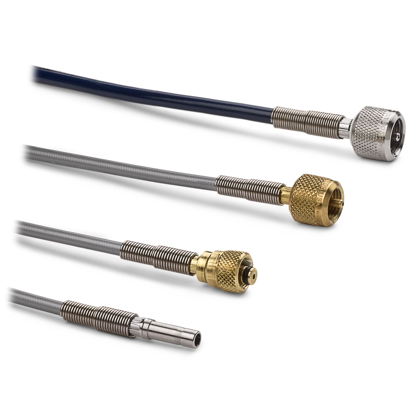 Selection of Quick-test high pressure calibration hoses and hose connections