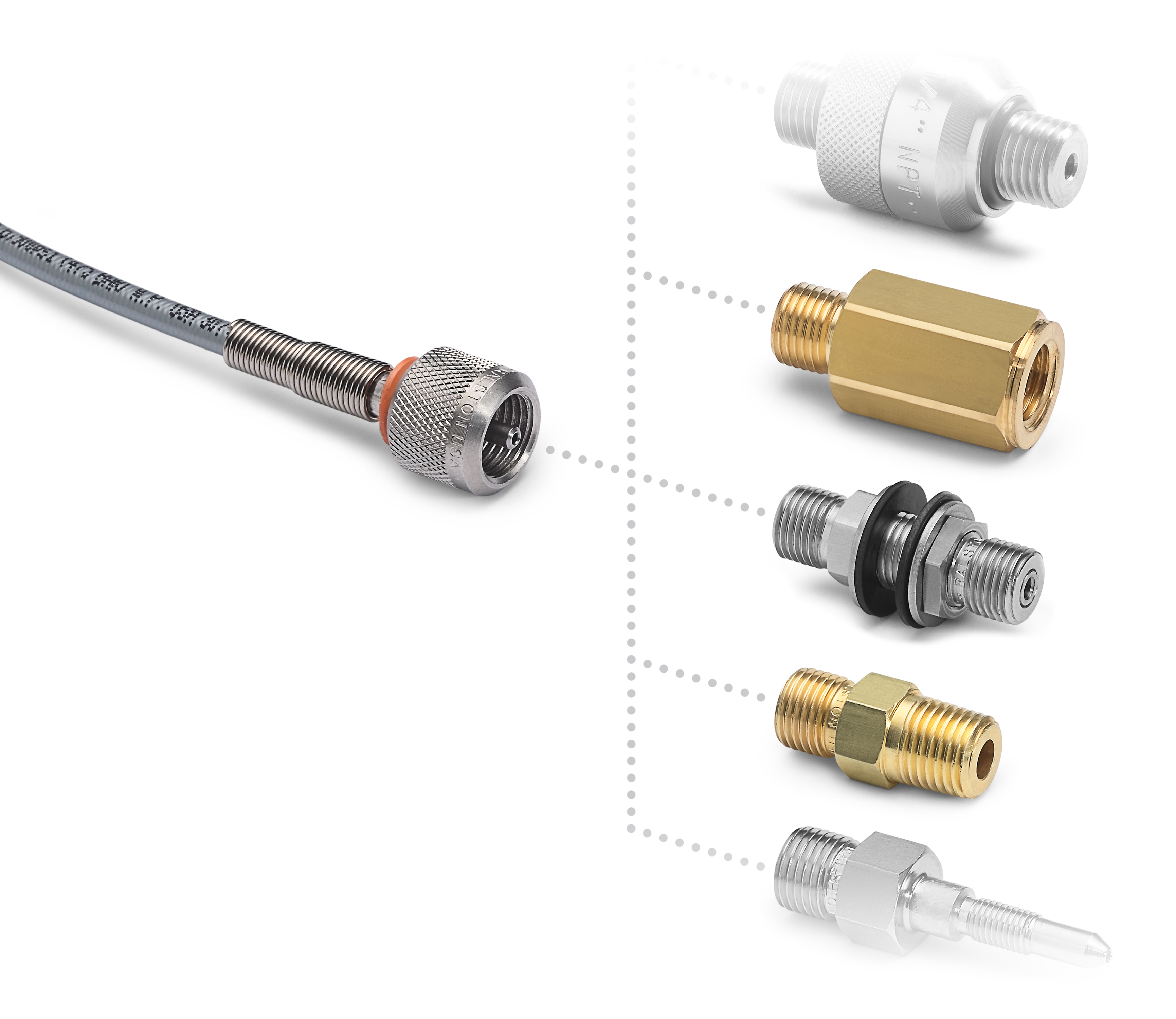 Ralston Quick-test pressure calibration fittings and hoses